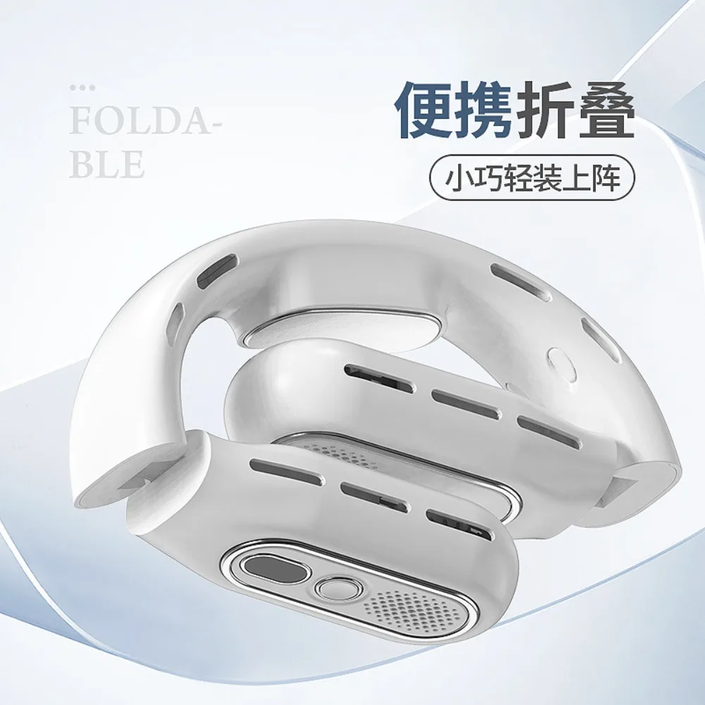 

2026 New Bladeless Foldable Neck Fan, Lazy Silent Portable Mini Fan with Digital Display, Large Capacity for Outdoor