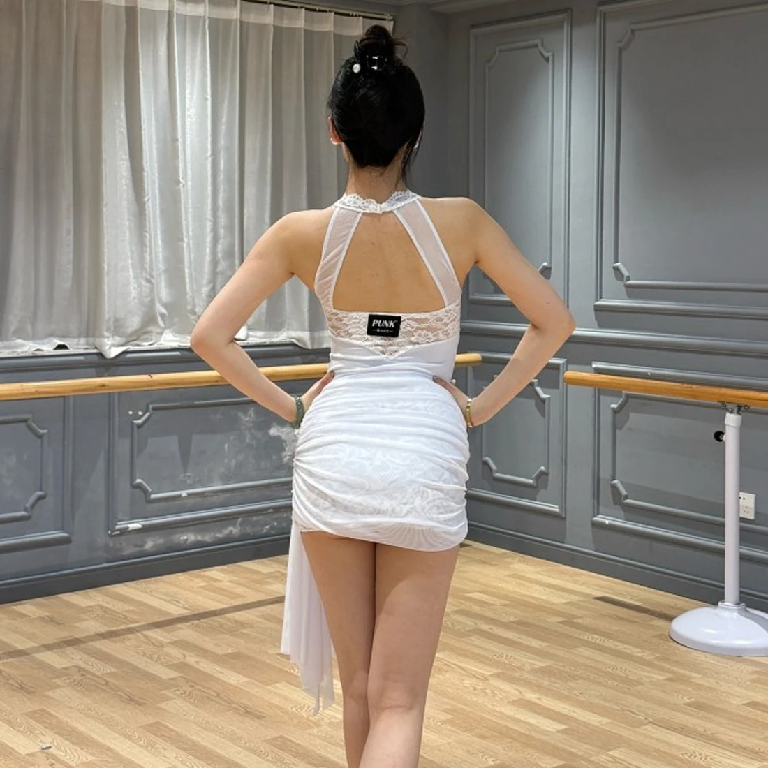 Latin Modern Dance Ballet Clothing One-piece Jumpsuit Training Uniform With Built-in Bra Padding And Underwear