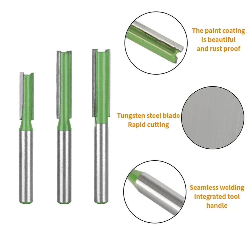 6mm 6.35mm Shank Wood Router Bit Tungsten Carbide End Mill Straight Shape Milling Cutter for Wood Woodworking Tools