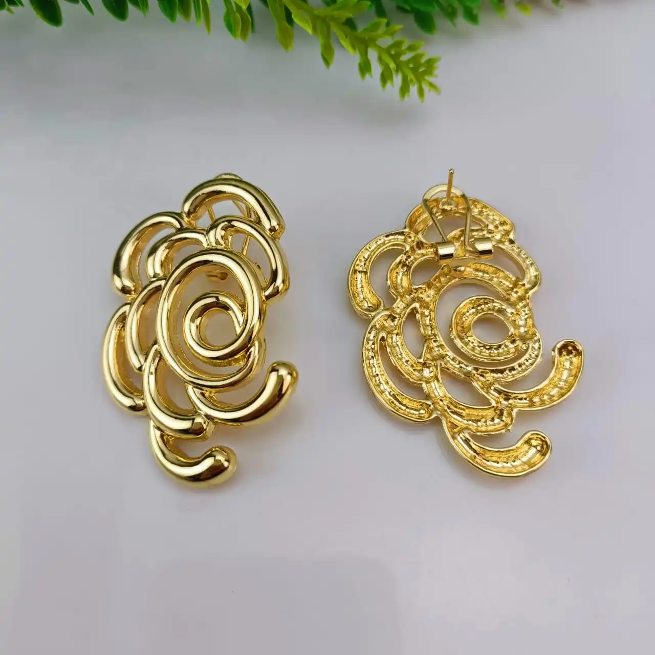 مجموعة مجوهرات إيطالية اللون الذهبي ، قلادة إفريقي ، أساور ، أقراط ، هدية زفاف نيجيرية