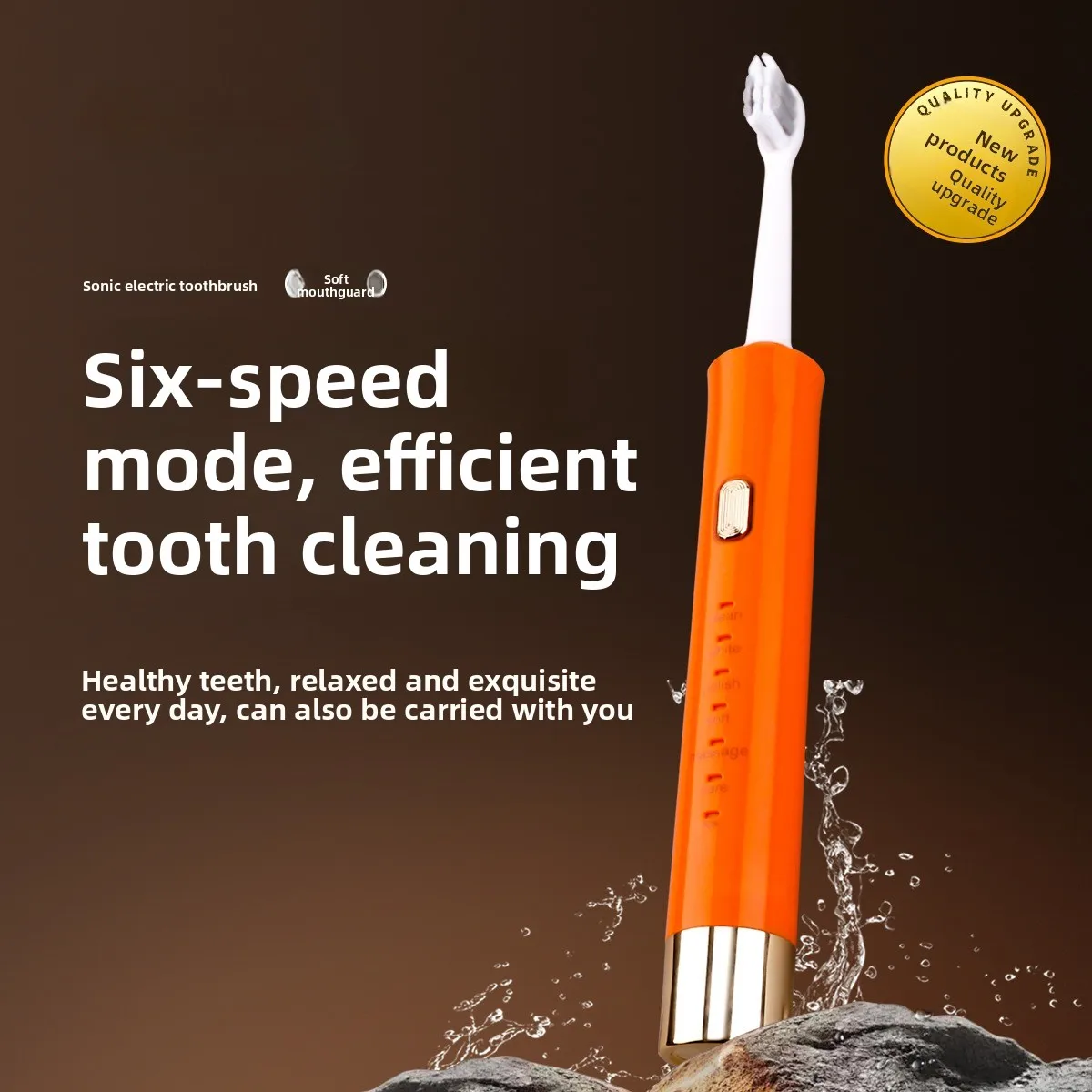 

Электрическая зубная щетка премиум-класса Sonic — 6 режимов и мягкая щетина, бесшовная магнитная зарядка, профессиональный подарочный набор для ухода за полостью рта