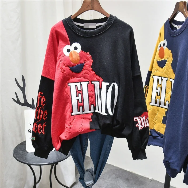 Sweatshirts for Women Baggy Anime Female Tops Embroidered Pullovers Manga Loose Winter Cold Autumn Basic Y 2k Vintage M Clothes