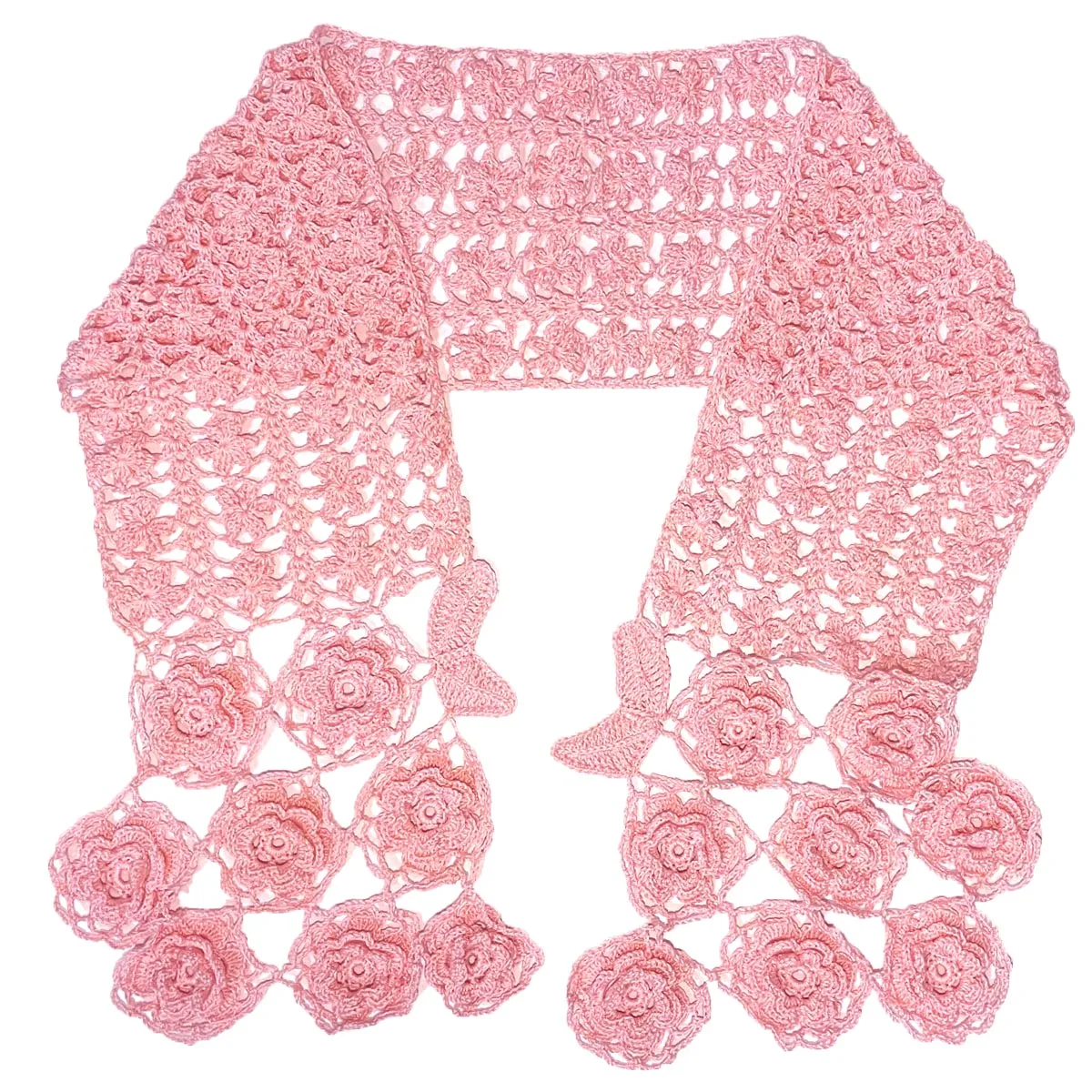 BomHCS Lace Scarf Collar Stretch Rose Flower Summer Poncho for Women Lady Shawl