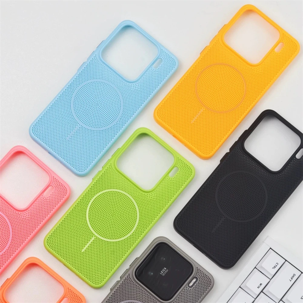 

Ultra Thin Hollow Heat Dissipation Magsafe Phone Case For Xiaomi 14 15 Pro Mi 15Pro Magnetic Wireless Charging Matte Hard Cover