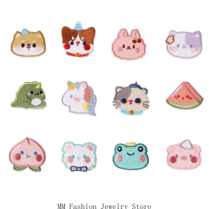 

D0UB 12pcs Decorative On Animal Patches Embroidery Sticker Clothes Repair Patches