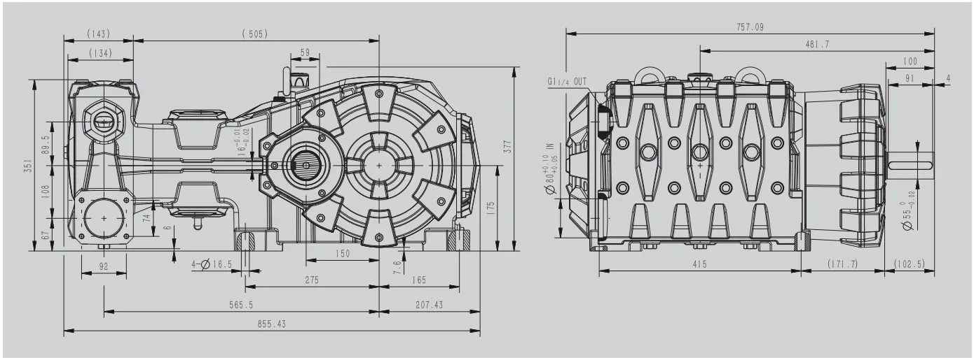 MGS 180-560LPM 400bar High Pressure Washer Pump Sewage Pumping Stations Pinfl Gear Pump max 200kw