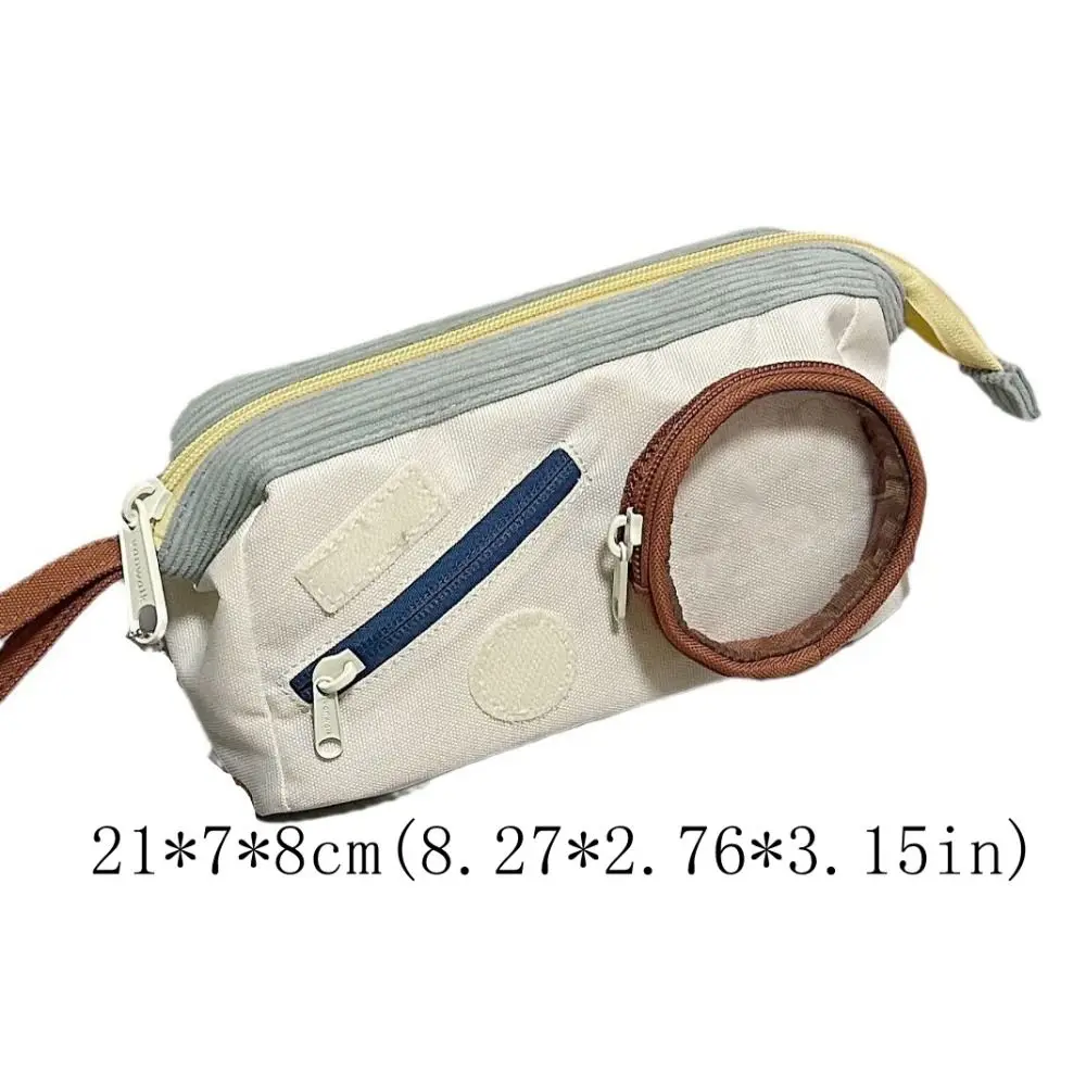 ขนาดใหญ่ความจุสีทึบดินสอแบบพกพาผ้าใบกระเป๋าดินสอแฟชั่นซิปกระเป๋าเครื่องเขียน Lady