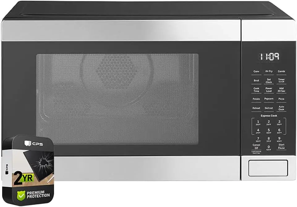 3-in-1 Microwave Oven, 1,050 Watts, Air Fryer, Broiler & Convection, 1.0 Cu. Ft, with 2-Year Enhanced Protection Pack