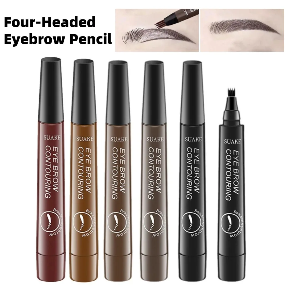 4 Fork Eyebrow Pencil long Lasting 4 Point Eyebrow Pencil 4 Prong Tip Eyebrow Pen Waterproof Liquid Eyebrow Pencil like real