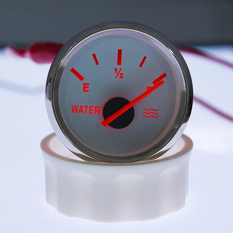 52mm Water Level Gauge + Water Level Sensor 0-190 ohm Water Gauge With Red Backlight Water Sending Unit For Marine Car Yacht