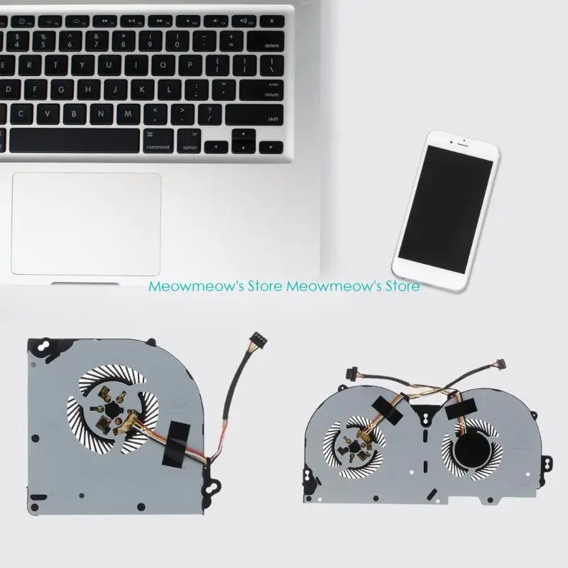 W91A CPU GPU RADIATOR RADIATOR การเปลี่ยนความเย็นพัดลมสำหรับ Clevo P950 P950HR P950ER T97 T96E T800 4 สายไฟพัดลมระบายความร้อนลวด