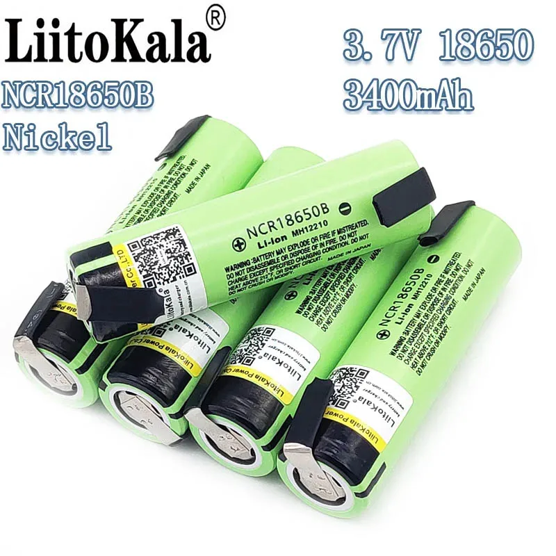 Liitokala new Original NCR18650B 3.7V 3400mAh 18650 Rechargeable Lithium Battery DIY Nickel Piece