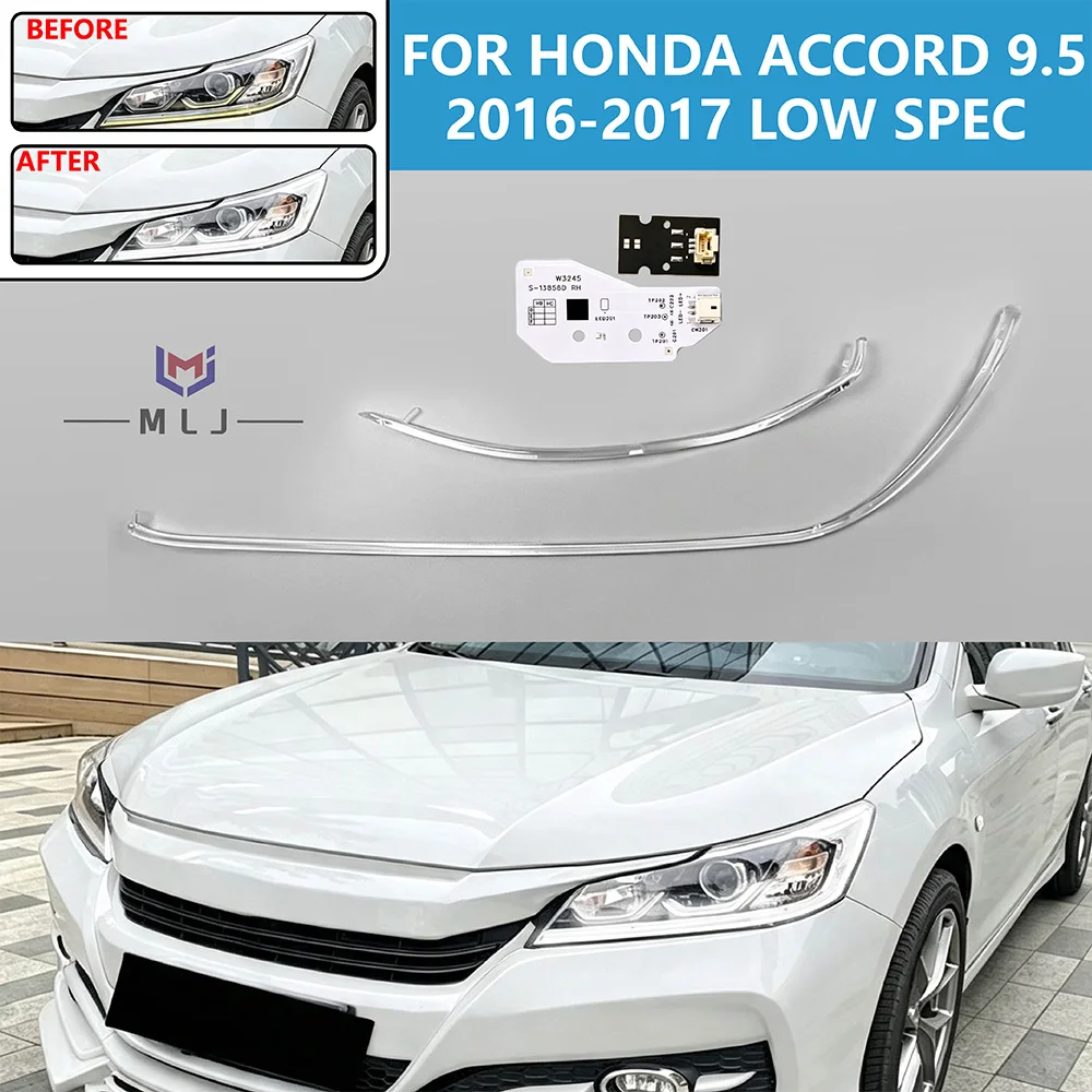 Angel Eye DRL Light Source Board Chip Light Guide Strip For Honda Accord 9.5 2016-2017 Low Spec Headlight Light Guide Strip Tube