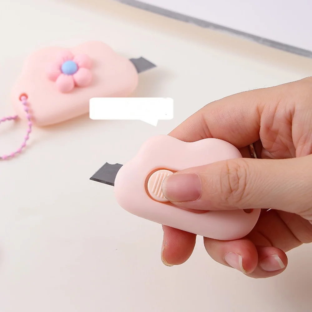Mini Brief Cloud Mass Box Cutter Sharp Retractable Art Knife Art Knife Colorful Portable Letter Opener For Office Home Unboxing