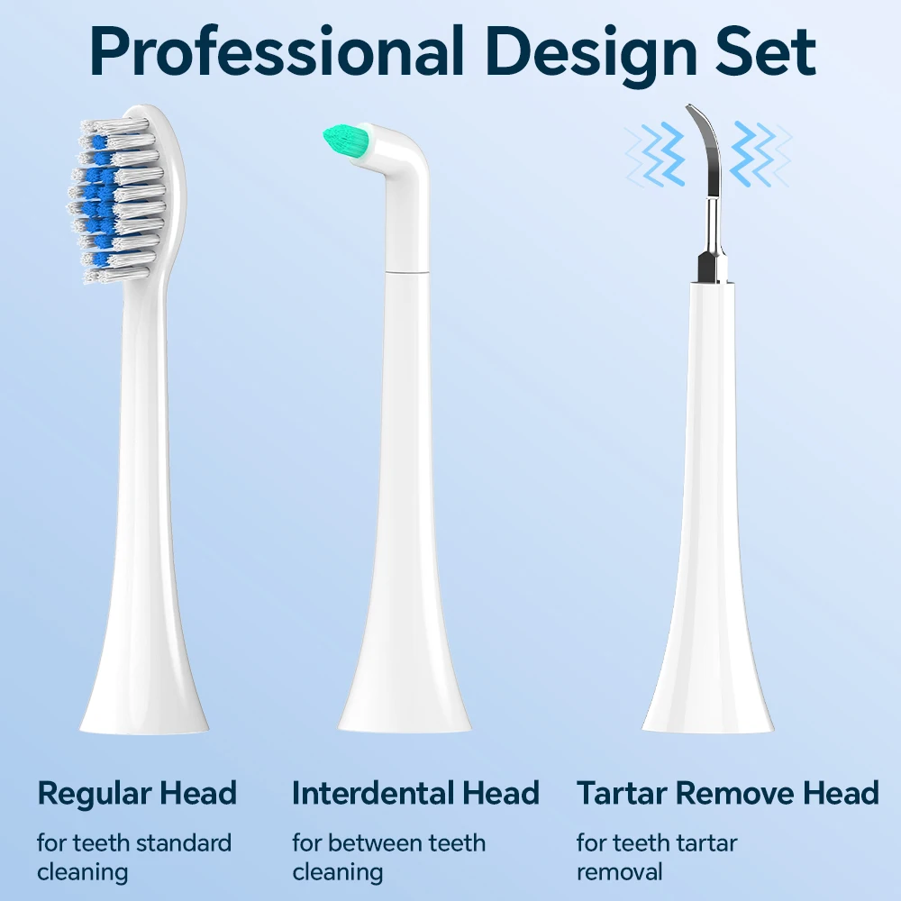 3 in 1 Ultrasonic Dental Cleaner Scaler, Dental Tartar Remover Electric Toothbrush Interdental Brush Tooth Cleaner for Oral Care
