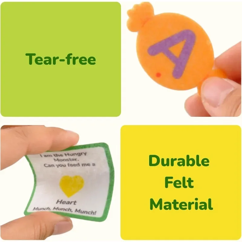 Toddlers Alphabet Learning Toy Monster ABC Letter Recognition Matching Game Montessori Preschool Color Felt Toys Toys for Kids