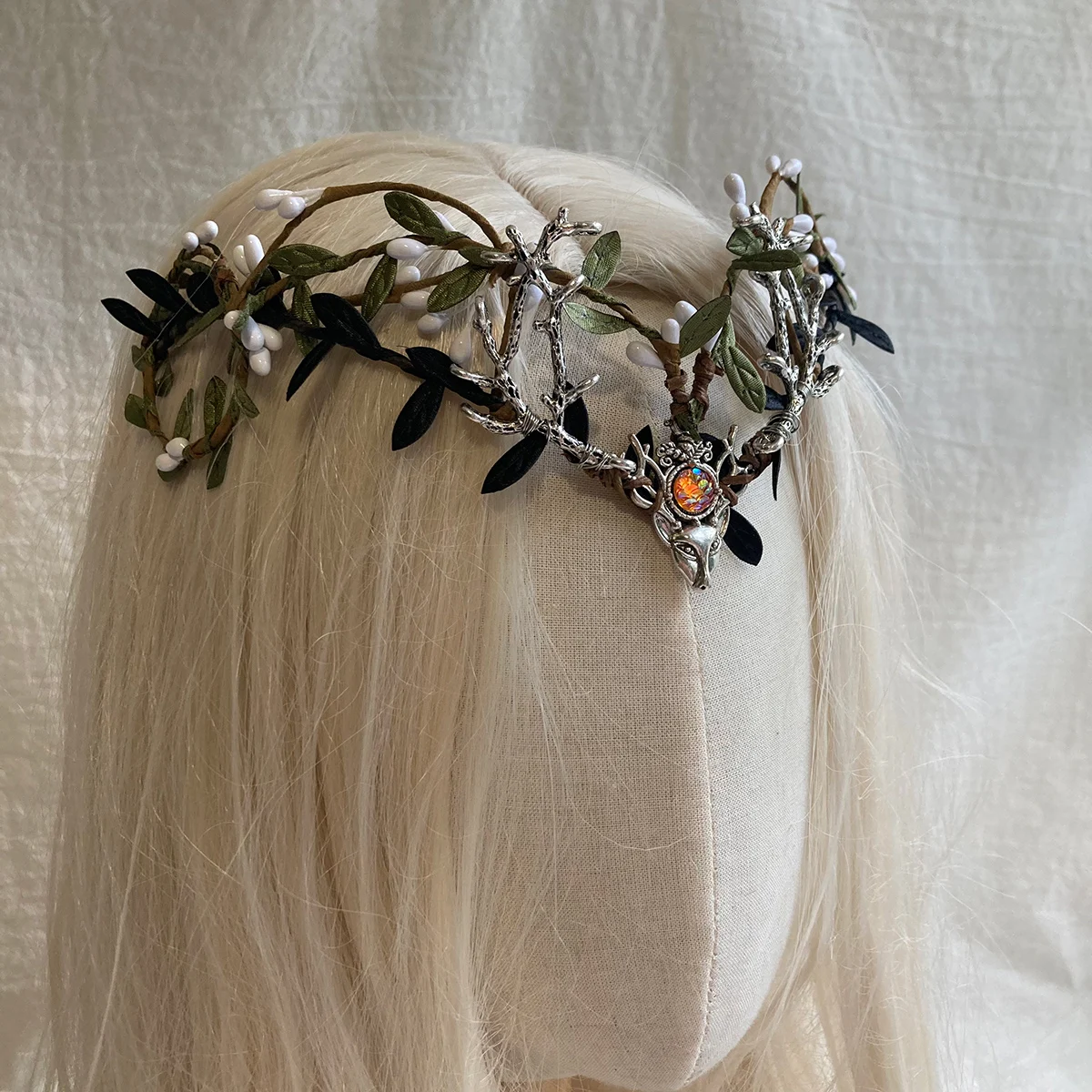 Woodland elf tiara with branches Elven wedding headpiece circlet Elvish tiara Fancy Head Dress for Renaissan Fantasy Festival