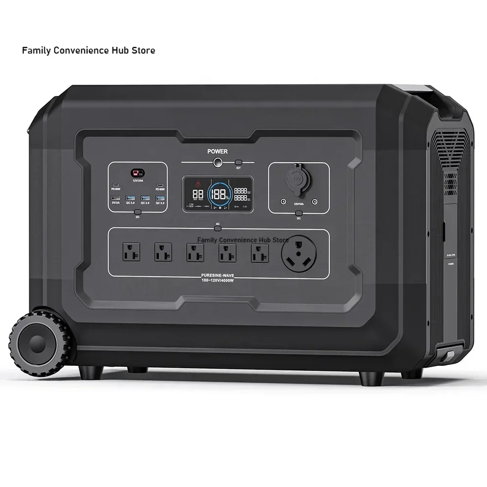 For 5040Wh 1575000mAh 100~120V, 16A Max  2000W  Max Large Capacity Portable Power Station Solar Generator 5000W 4000W