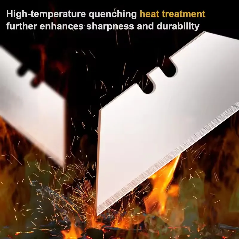 Cuchillas de cuchillo de utilidad SK4, cuchillas de corte de caja de acero con caja de plástico, cuchillas estándar para reemplazo de cuchillos de utilidad, 10 Uds.