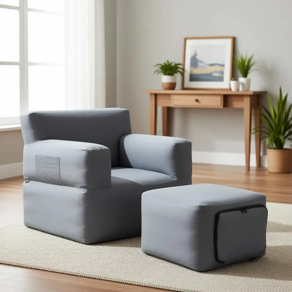 

Portable Outdoor Ottoman with Removable Cover and Waterproof Feature, Matches Your Patio Furniture Set