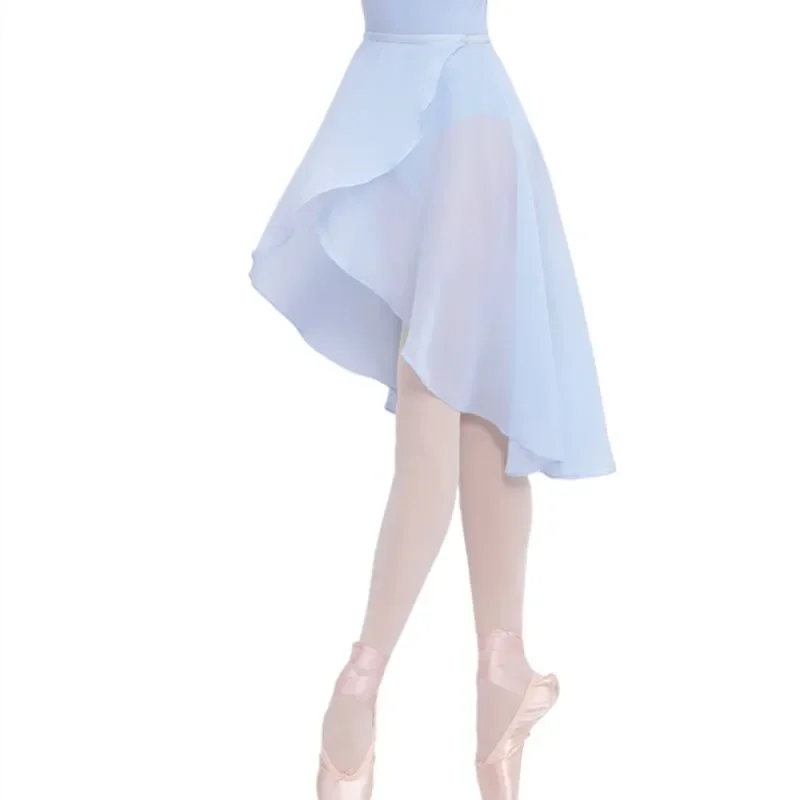 Ballet Dance Chiffon Skirt Long Women Girls Teen Adjustable Tie Waist Wrap Skirt Asymmetric Dancewear Irregular Scarf Training