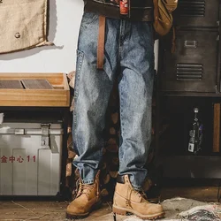 Trousers Cargo Cropped with Pockets Man Cowboy Pants Men's Jeans Soft Grunge Y2k Aesthetic Plus Size Denim Washed Casual Summer