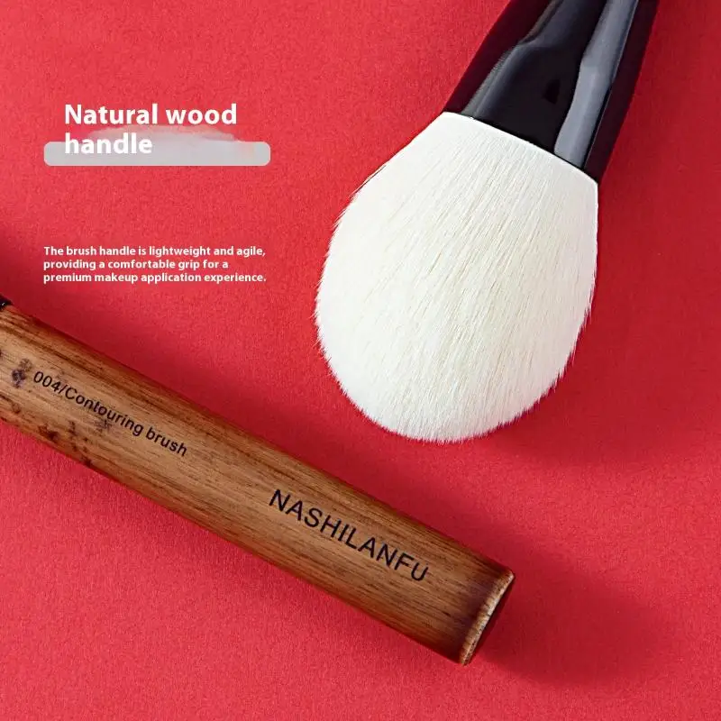 Natural Wood Makeup Brushes Blusher Highlighter Powder Make Up Brush Eye Concealer Precision Professional Cosmetic Tool