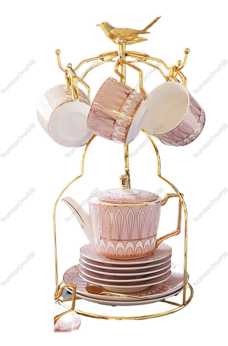

ins British style European ceramic cup coffee cup set afternoon tea tea set with saucer and spoon holder