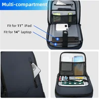 HK Slim Backpack For Men 15.6 Inch Laptop Bags Waterproof Minimalist Business Backpack With USB Charging Casual Travel Work Bag 6