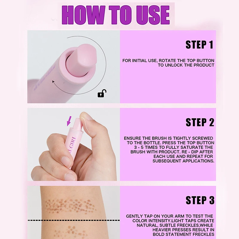 一時的な顔のそばかすスタンプペン、防水・汗に強い、軽いカバー力のリキッドタイプ、自然なヌードメイクが簡単に作れます