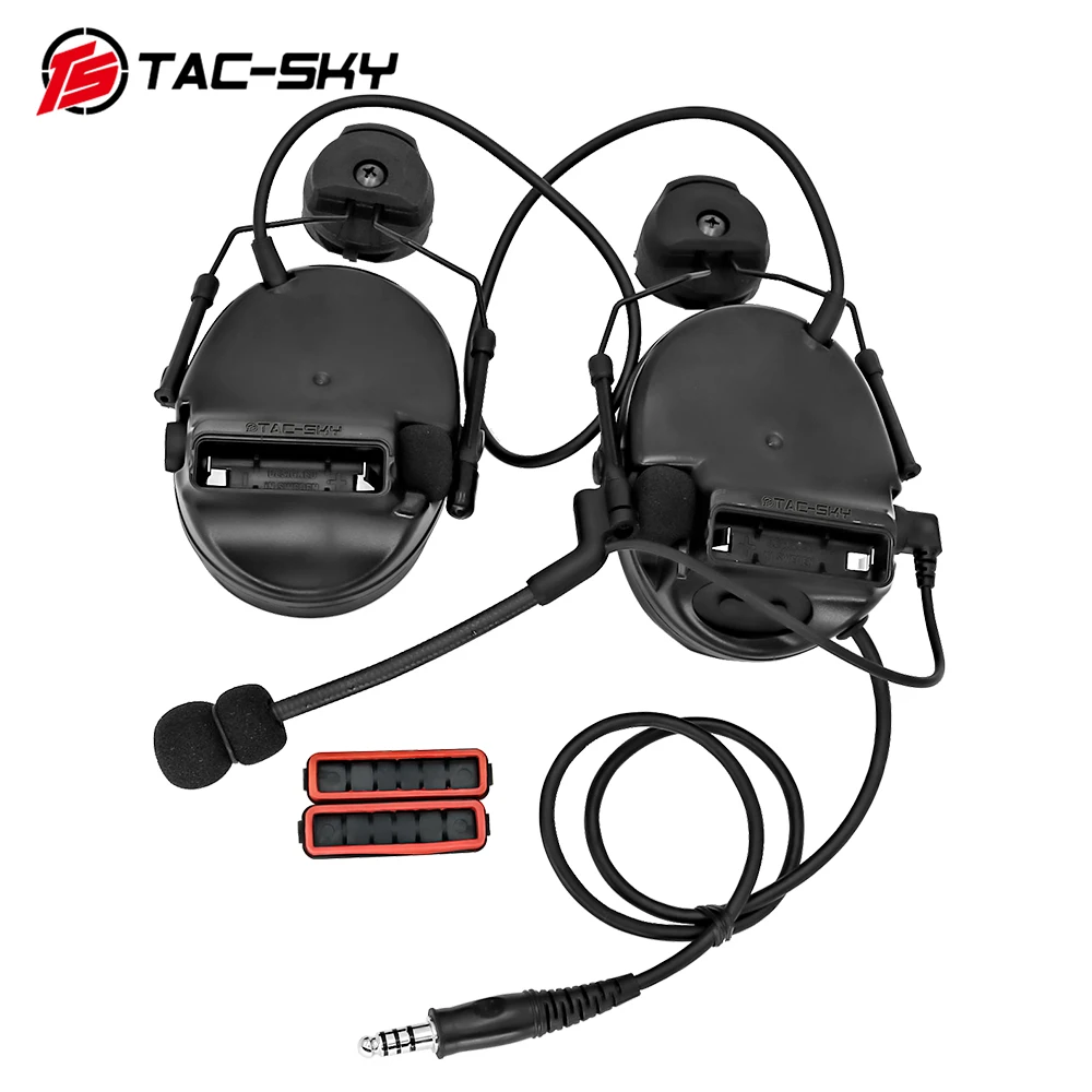 TAC -SKY COMTA III Tactical Helmet ARC Bracket Headphone Outdoor Hunting Sports Noise Reduction Tactical Walkie Talkie Headset