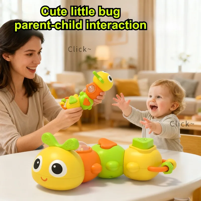 

Детская звонная игрушка, мультяшная гусеница, детская захватывающая палец, совместное обучение, успокаивающая игрушка-головоломка, взаимодействие родителей и детей