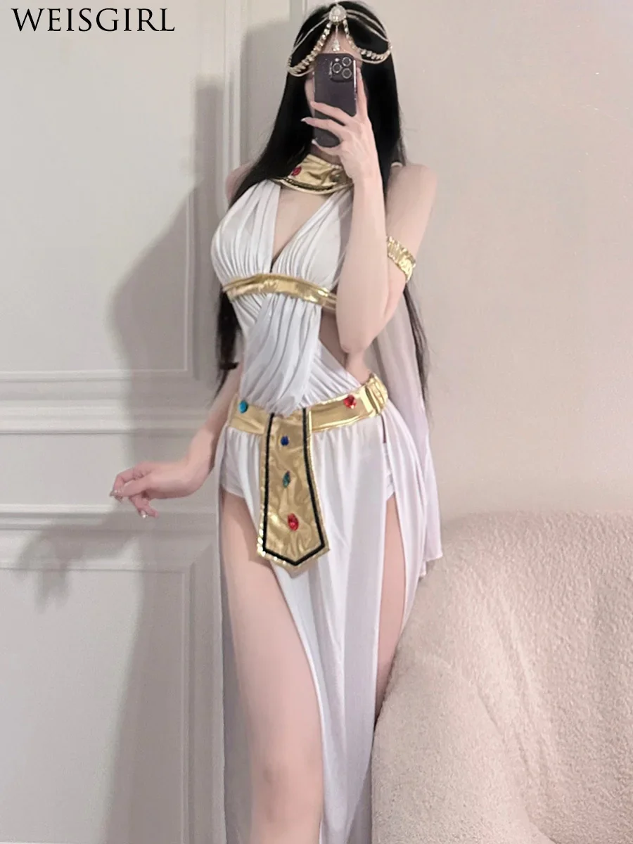 Sexy Pure Desire Scepter Queen Costume Exotic Cosplay Indian Western Goddess Belly dance Uniform Set