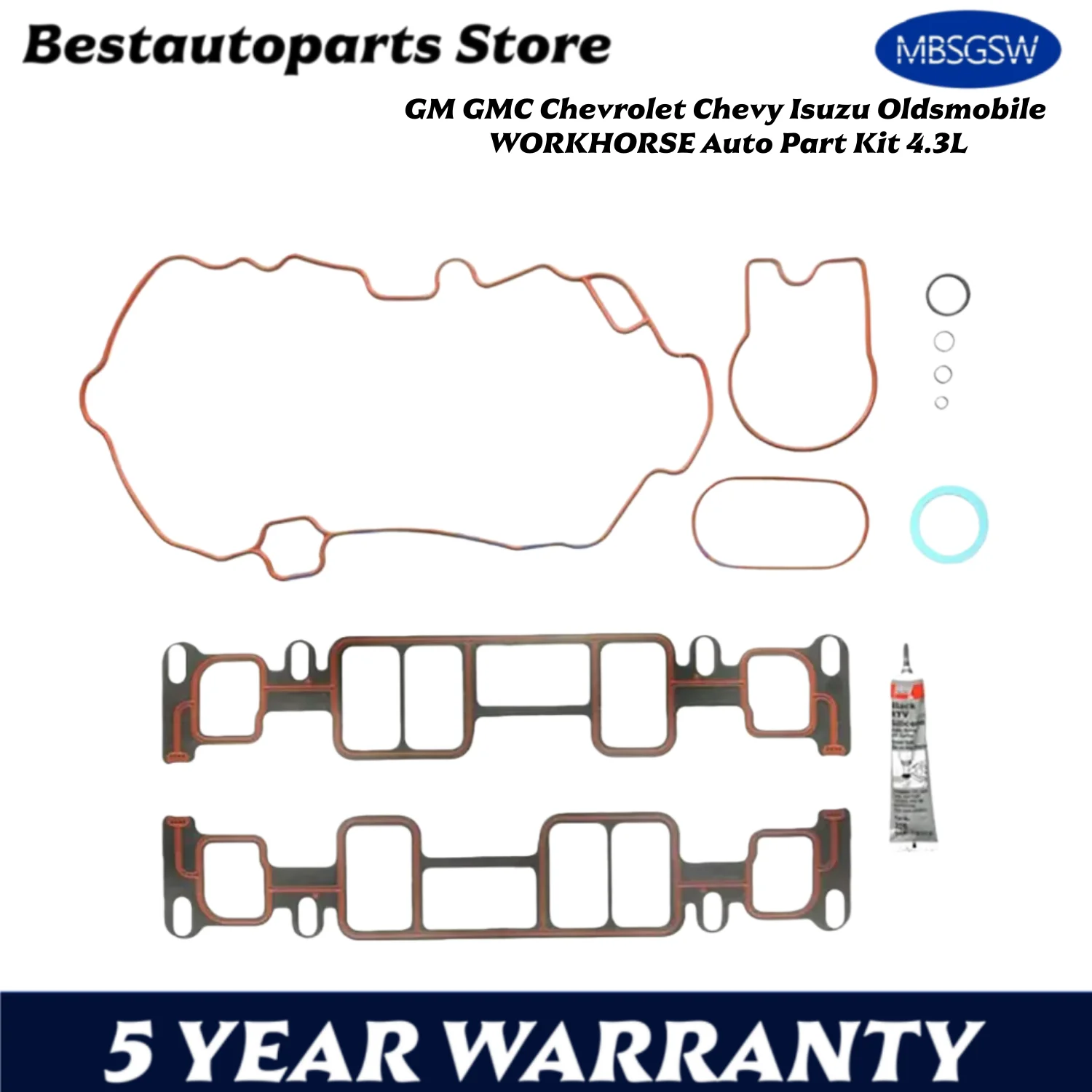 Conjunto de junta do coletor de admissão do motor 4.3 l v6 96-06 para gmgc chevrolet chevy isuzu oldsmobile workhorse kit de peças de automóvel 4.3l