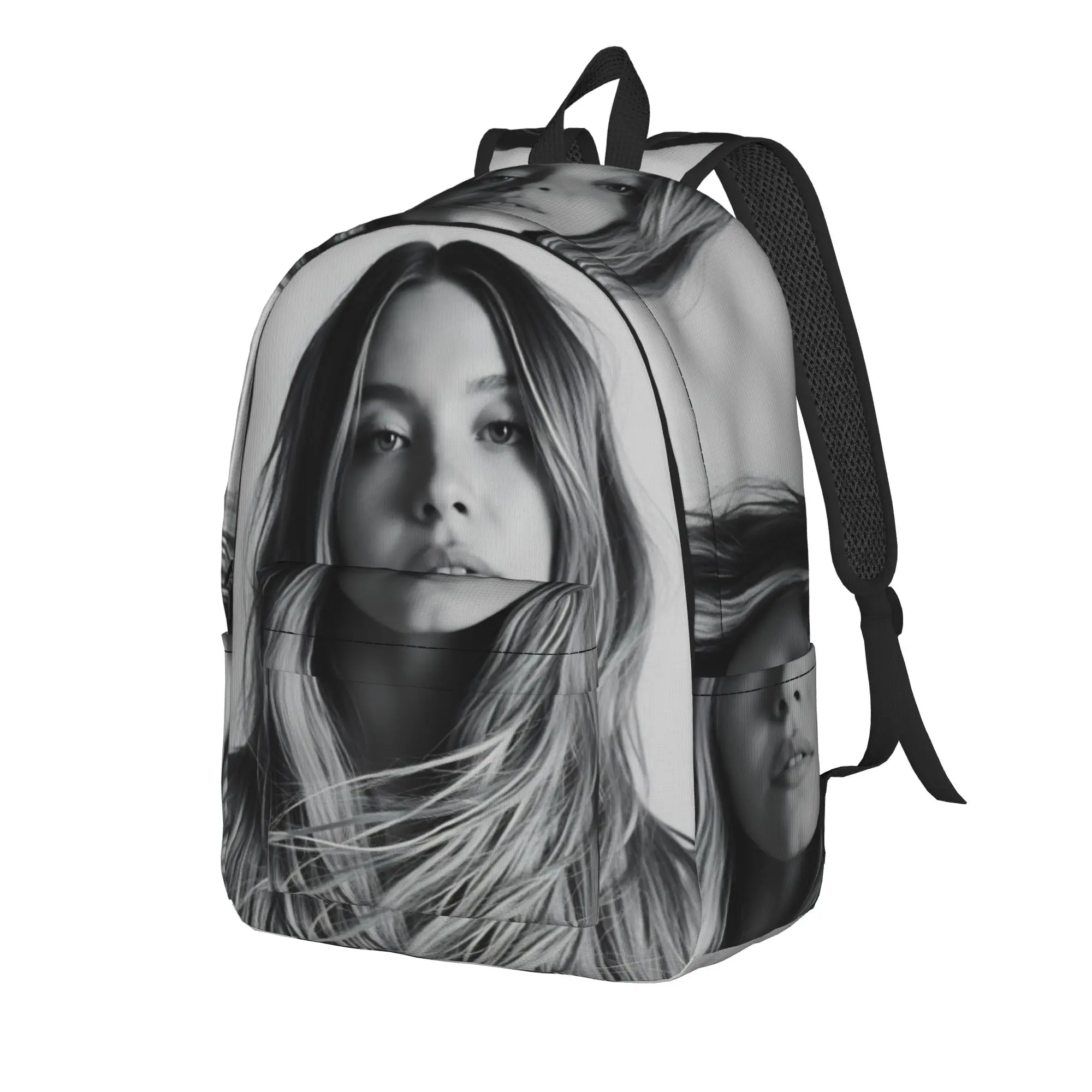 Actor Sydney Sweeney Backpack  Leisure Backpacks Women Trekking Pattern School Bags Custom Rucksack