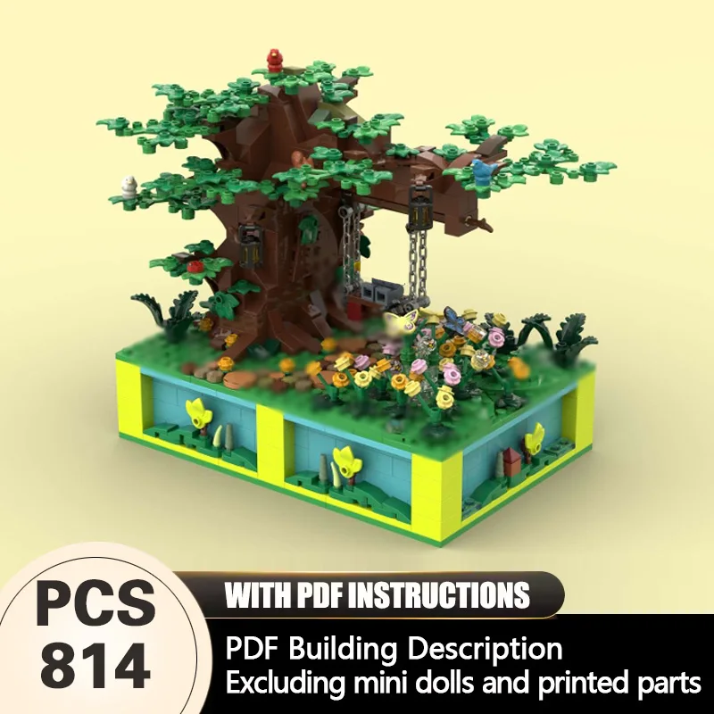 

Creators Plant Series Model MOC Building Bricks Tree And Swing Modular Technology Gifts Holiday Assemble Children Toys Suit