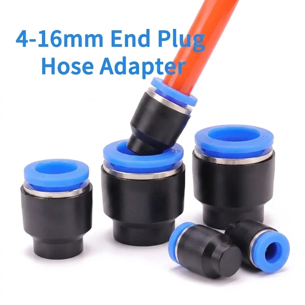 2PCS 4-16mm End Plug Hose Adapter Slip Lock Quick Insert Release Connectors Pneumatic Tube Fittings Essential For DIY Garden
