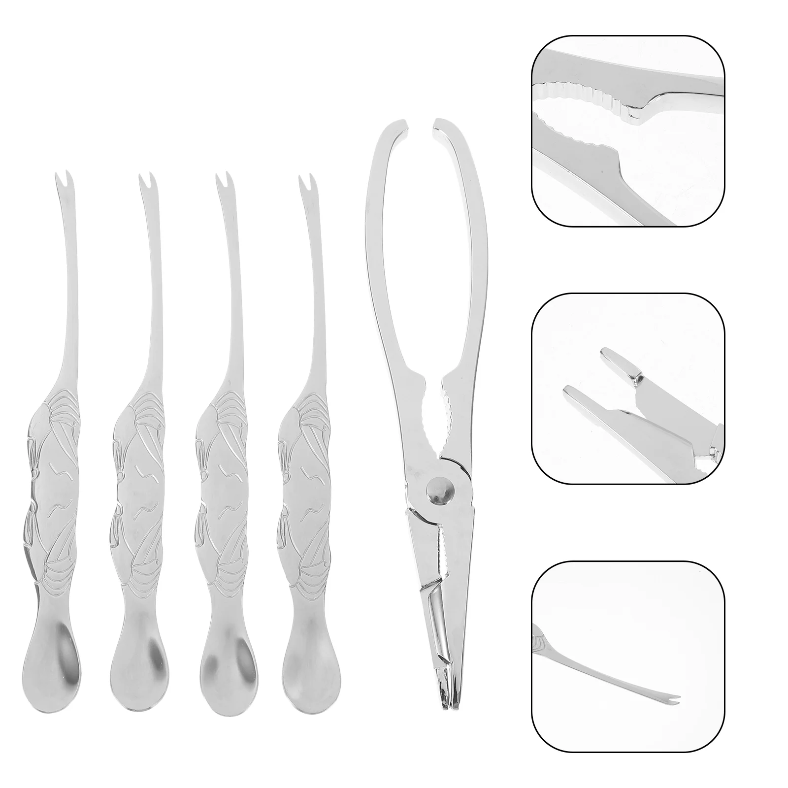 

5 Pcs to Open Crab Eating Tool The Lobster Shell Cracker Zinc Alloy Household Tools