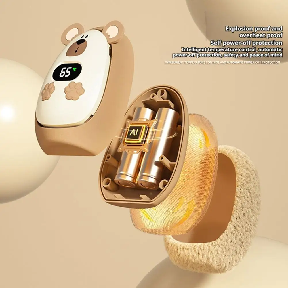 

New Capybara Brown 25-Year New Hand Warmer, Outdoor Travel Mini Portable Smart Digital Cute Plush Hand Warmer