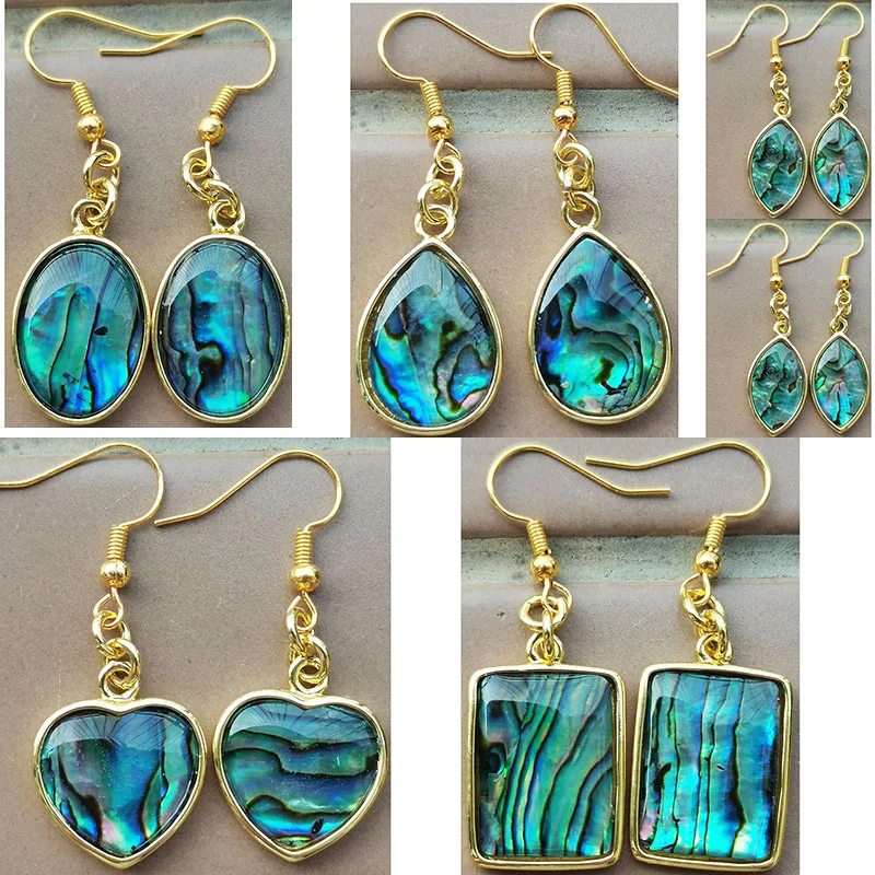 New Zealand Abalone Shell beads Earring 1Pair  WFH1132