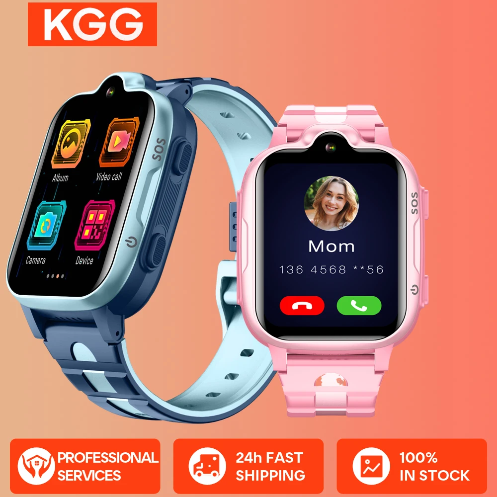 KGG 4G Kids Smart Watch GPS Tracker SOS HD Video Call Phone Watch Call Back Monitor Children Watch Gifts Baby Clock Time.