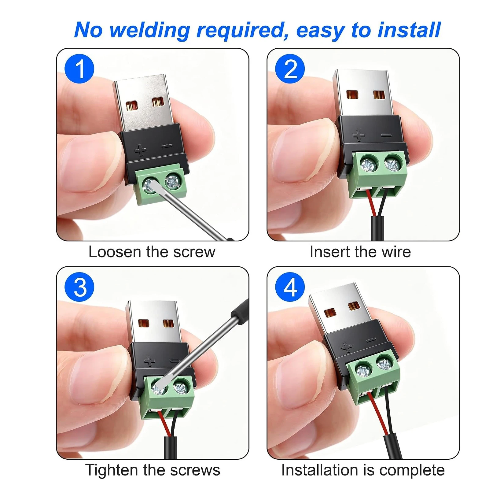 USB Type A stekker naar 2-poli - Screw Terminal Block recensie en prijs