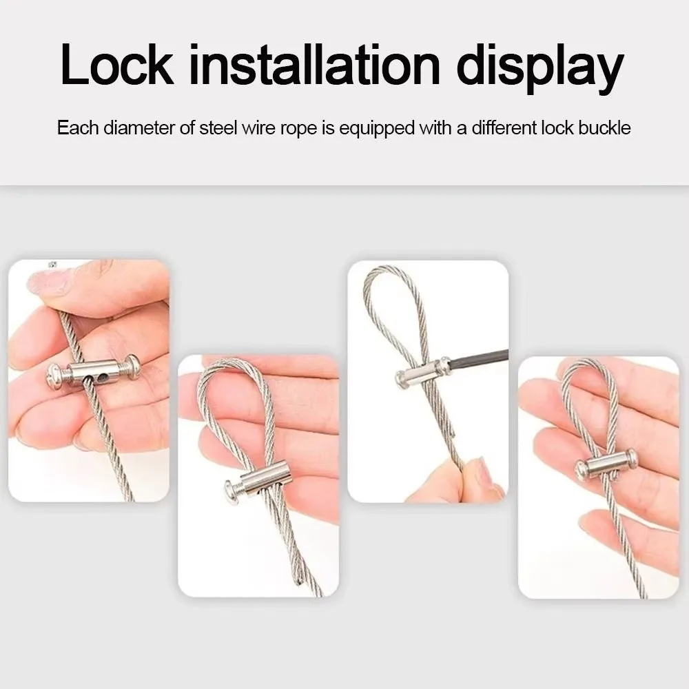 Adjustable Locking Steel Wire Cable Horizontal Lock Secure Fastening Cable Lock Fastener Double Hole Structure