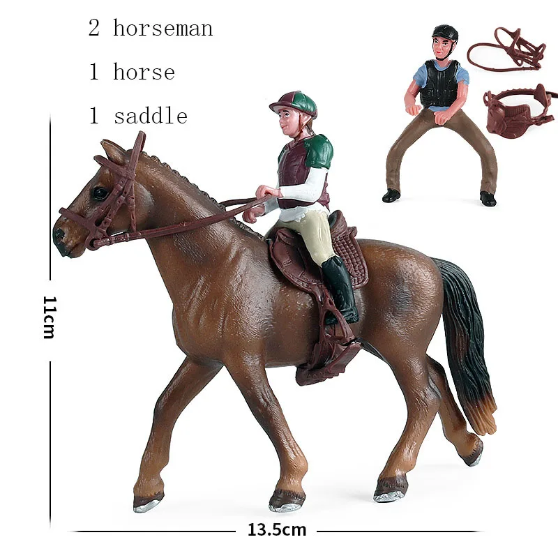 Riding Horses Figures Set Simulation Steed Horseman Saddle Model Game Play Kids Toy Home Decor