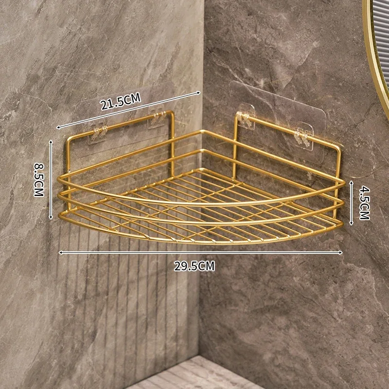 Bathroom Storage Rack Triangle Storage Rack Shower Corner Wash Basin Wall Mounted Skincare Product Storage Rack Household Items