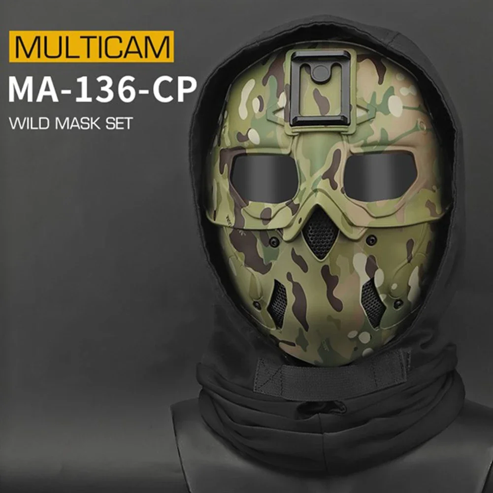 

Tactical Wild Mask Headgear Mask Combination Full Face Protective Breathable Mask for Airsoft Paintball Halloween Movie Props