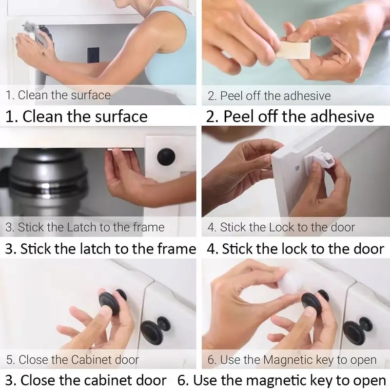 HONTUSEC Kids Security Baby Lock Magnetic Child Lock Cabinet Drawer Door Lock Children Protection Lock No Drilling Baby Lock - Image 5