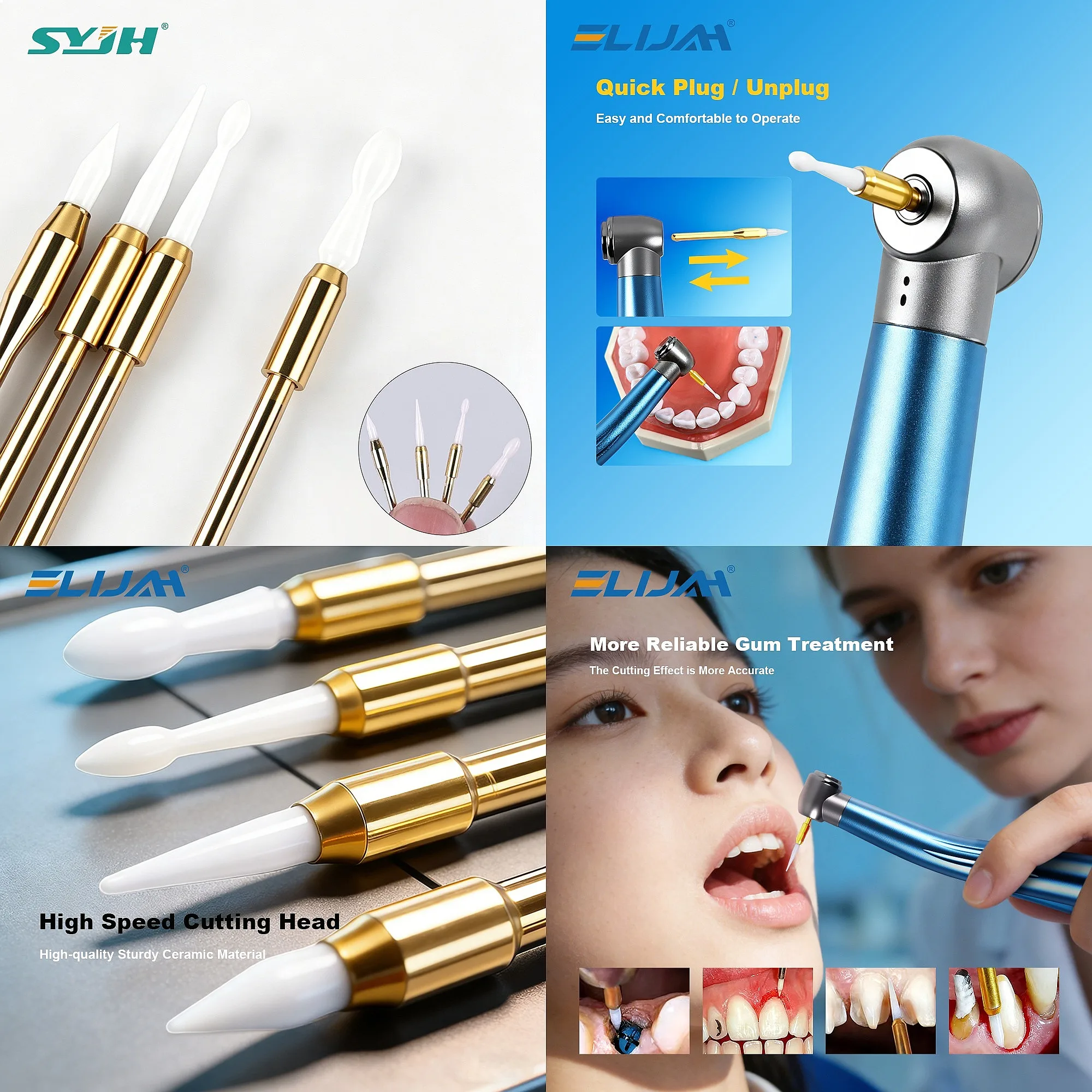 Dentals High Speed Ceramic Bur Soft Tissue Trimmer for Gingival Retraction Gum Contour Reshaping
