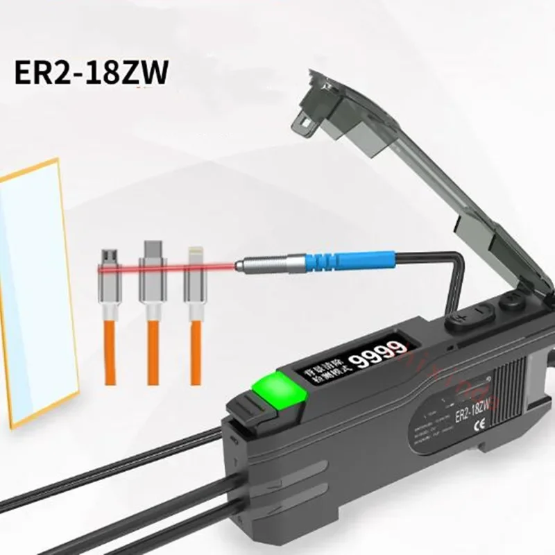 ER2-18ZW ER2-22N Digital Display Optical Fiber Amplifier Optical Fiber Sensor Diffuse Reflection Counter Photoelectricity Sensor