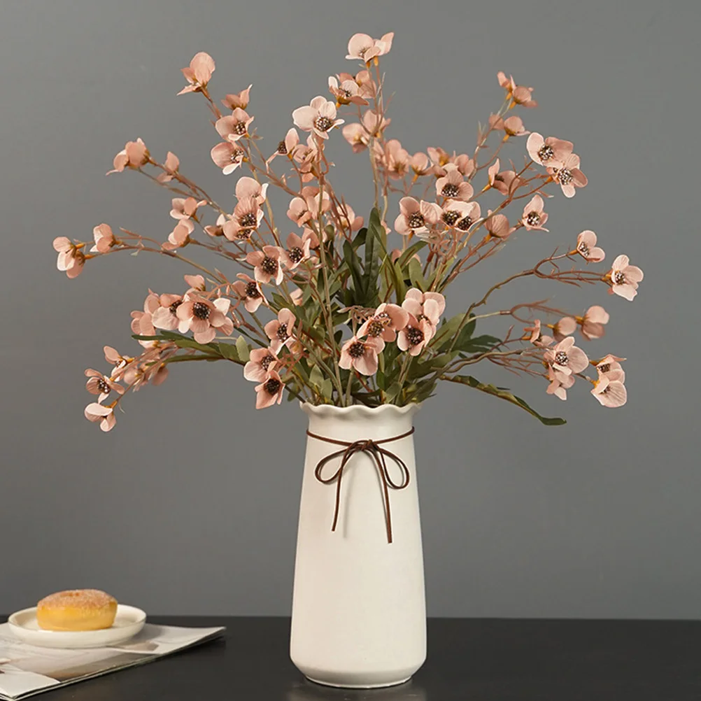 

4pcs Artificial Wintersweet Flowers Fakeflower Arrangement Supplies Lifelike Decorative Flower Bunches For Vase Porch Fence